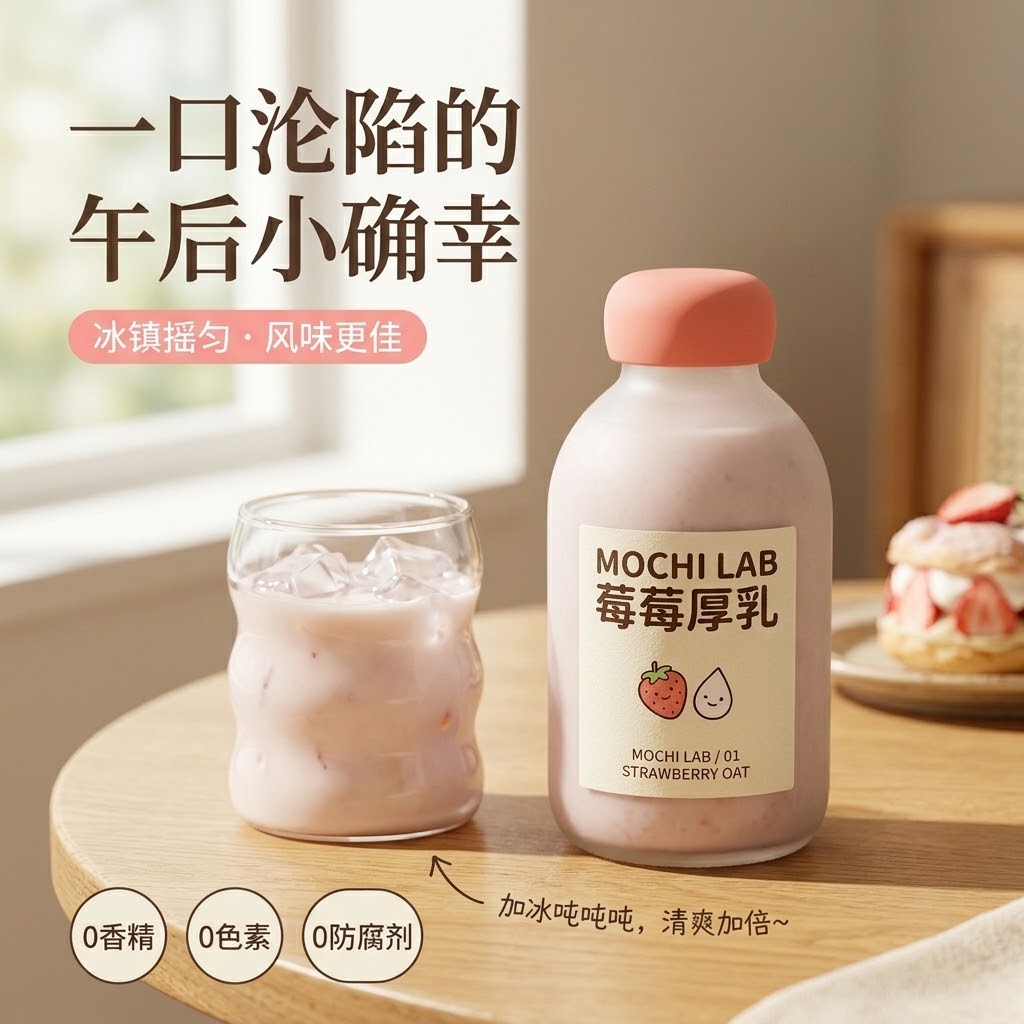 草莓厚乳饮用场景详情