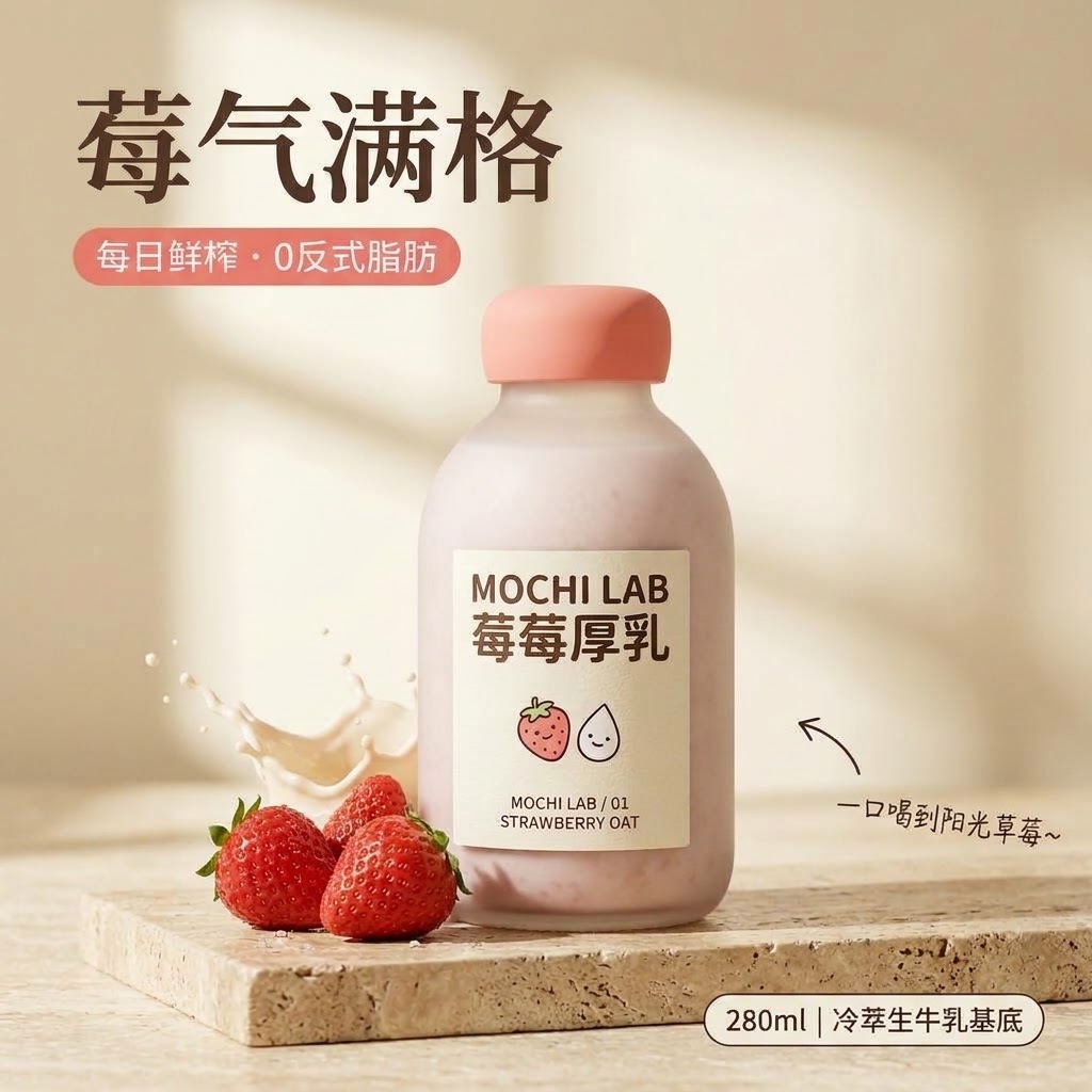 草莓厚乳产品主视觉